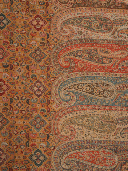 Kashmiri Kani Stole for Women in Paisley Jacquard Weaving | MustardKashmiri Kani Stole for Women in Paisley Jacquard Weaving | Mustard