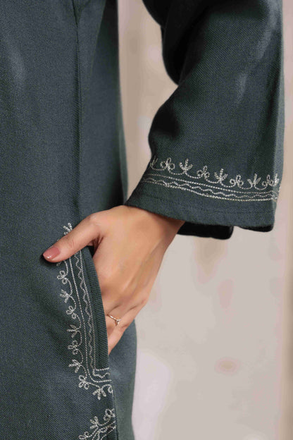 Kashmiri Pheran with Zari Embroidery | Grey