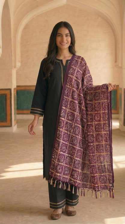 Chinnon Bandhani Dupatta for Women | Purple