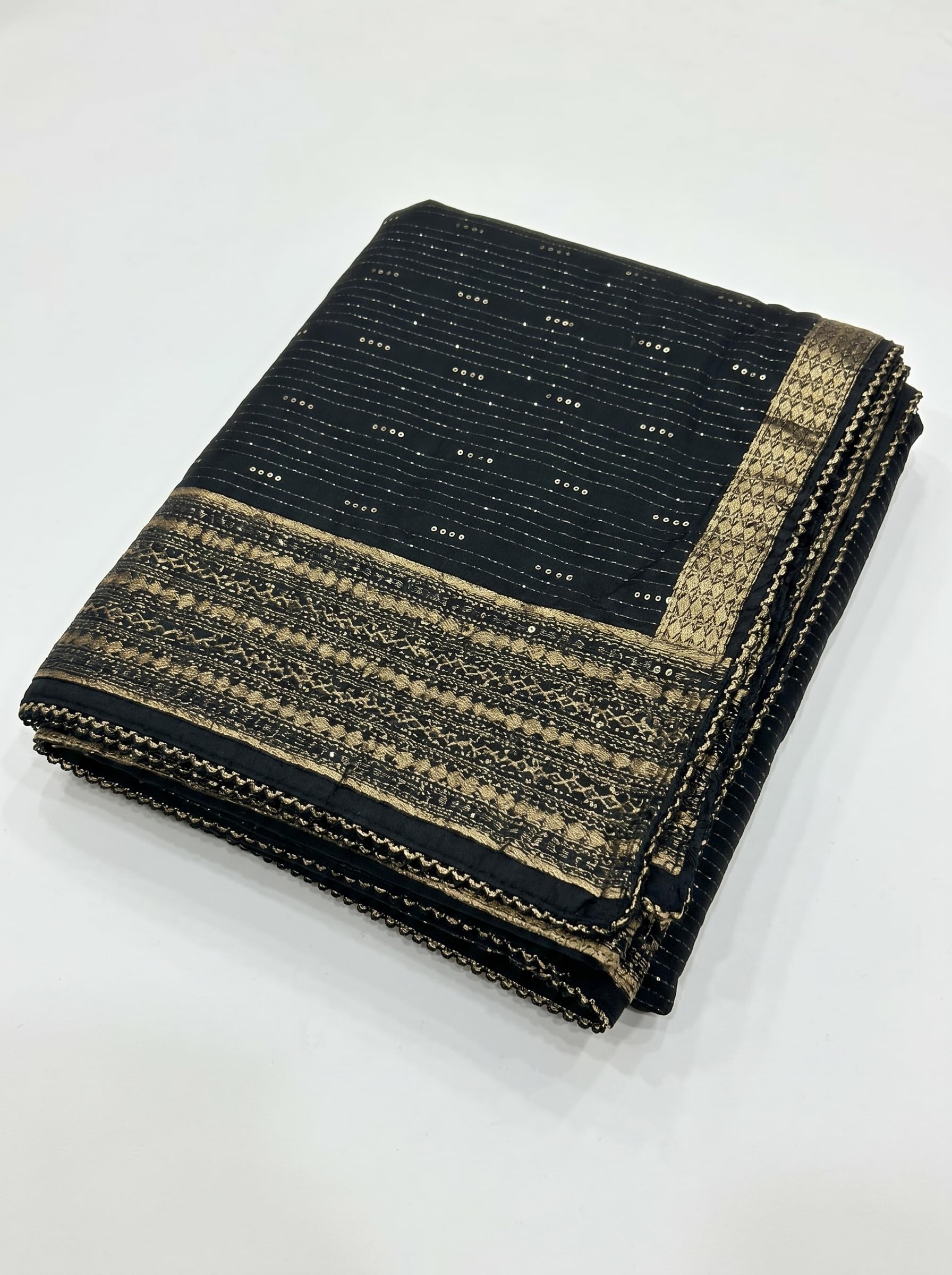 Zari Woven Chanderi Cotton Dupatta for Women | Black - view 5