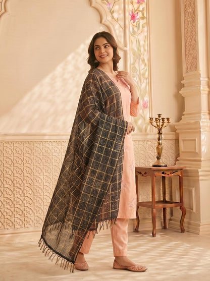 Chinnon Bandhani Dupatta for Women | Black - view 5