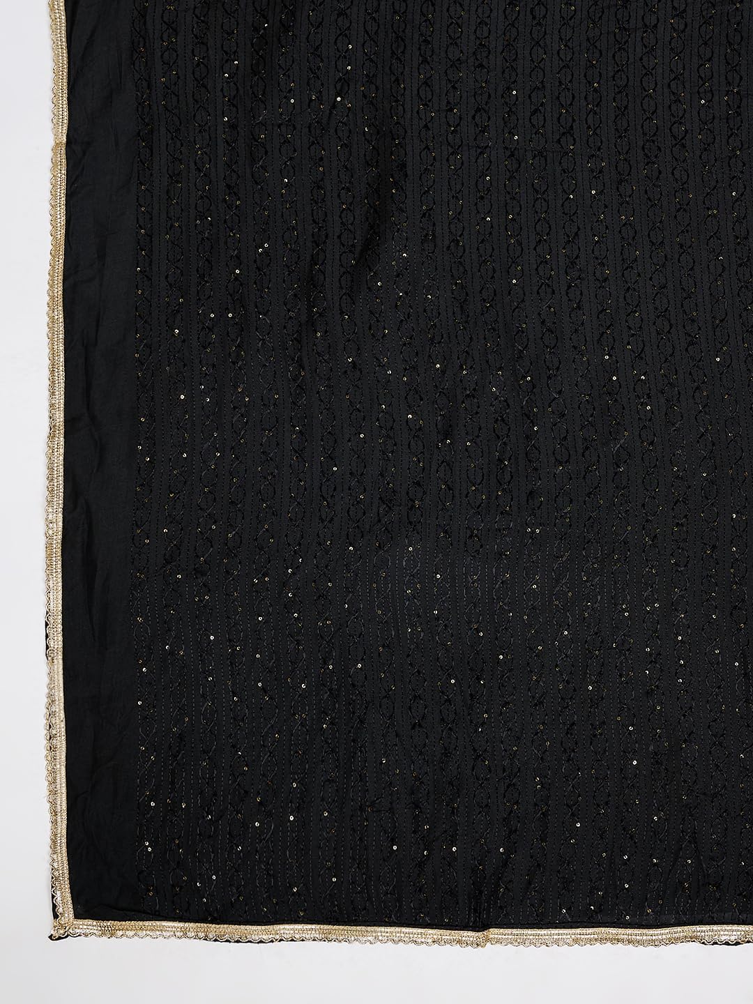 Striped Chanderi Cotton Dupatta for Men | Black - view 5