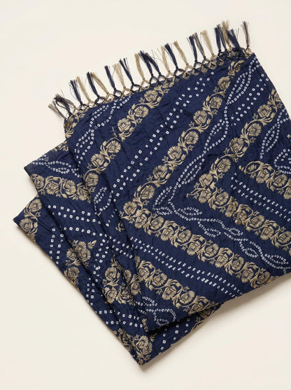 Chinnon Bandhani Dupatta for Women | Blue - view 6
