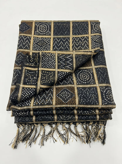 Chinnon Bandhani Dupatta for Women | Black - view 6