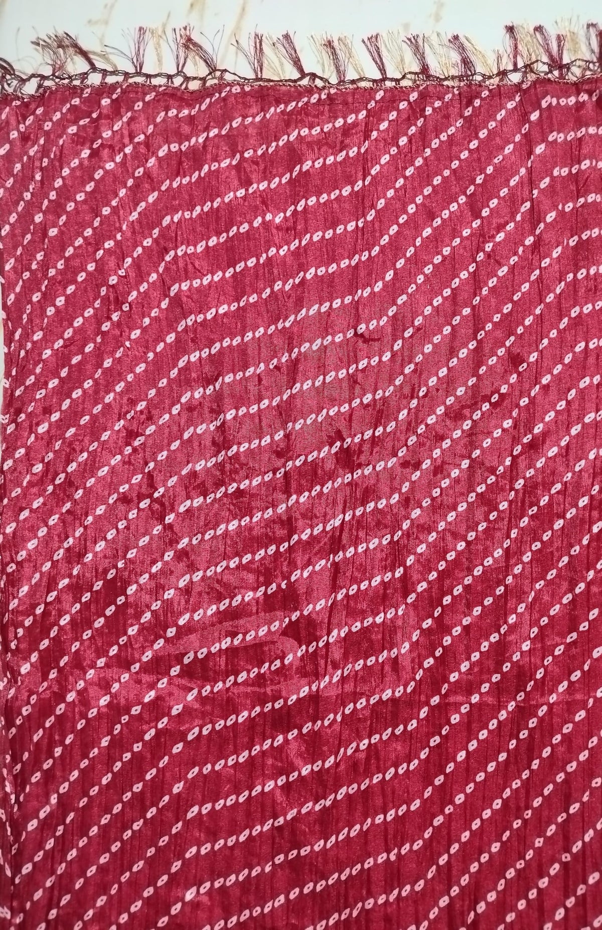 Printed Bandhani Dupatta for Men | Maroon - view 5