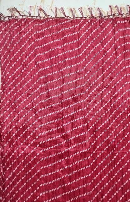 Printed Bandhani Dupatta for Men | Maroon - view 5