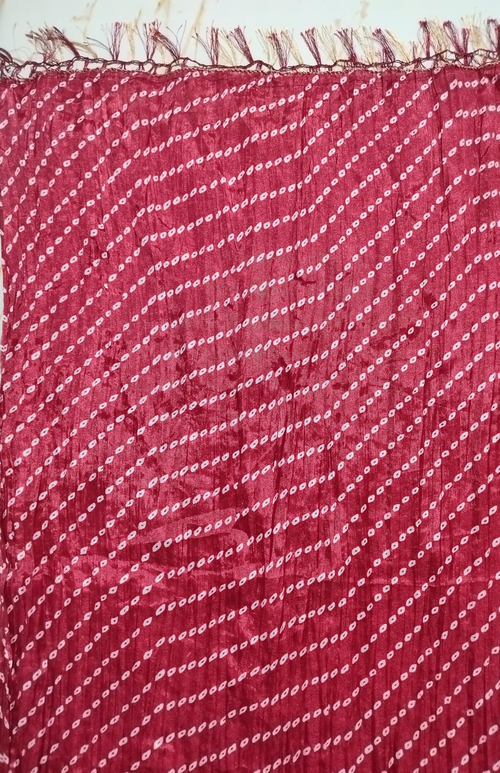 Printed Bandhani Dupatta for Women | Maroon - view 5
