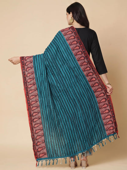 Printed Bandhani Dupatta for Women | Teal Blue - view 2