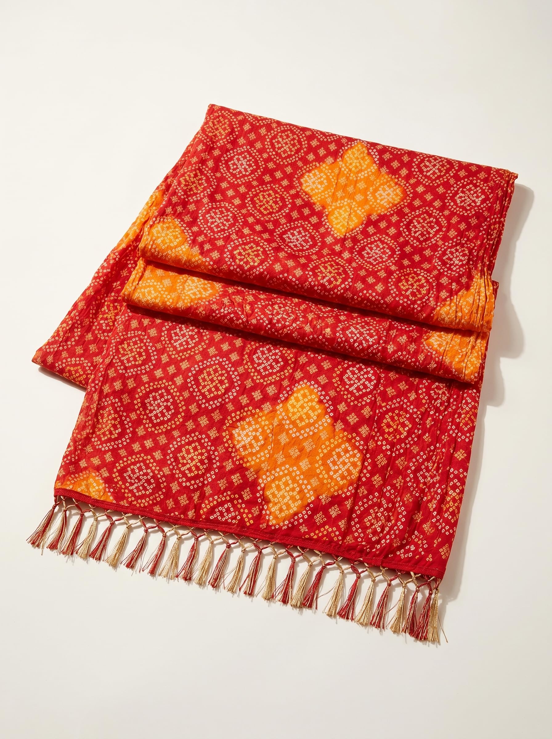 Chinnon Bandhani Dupatta for Men | Red Orange - view 6