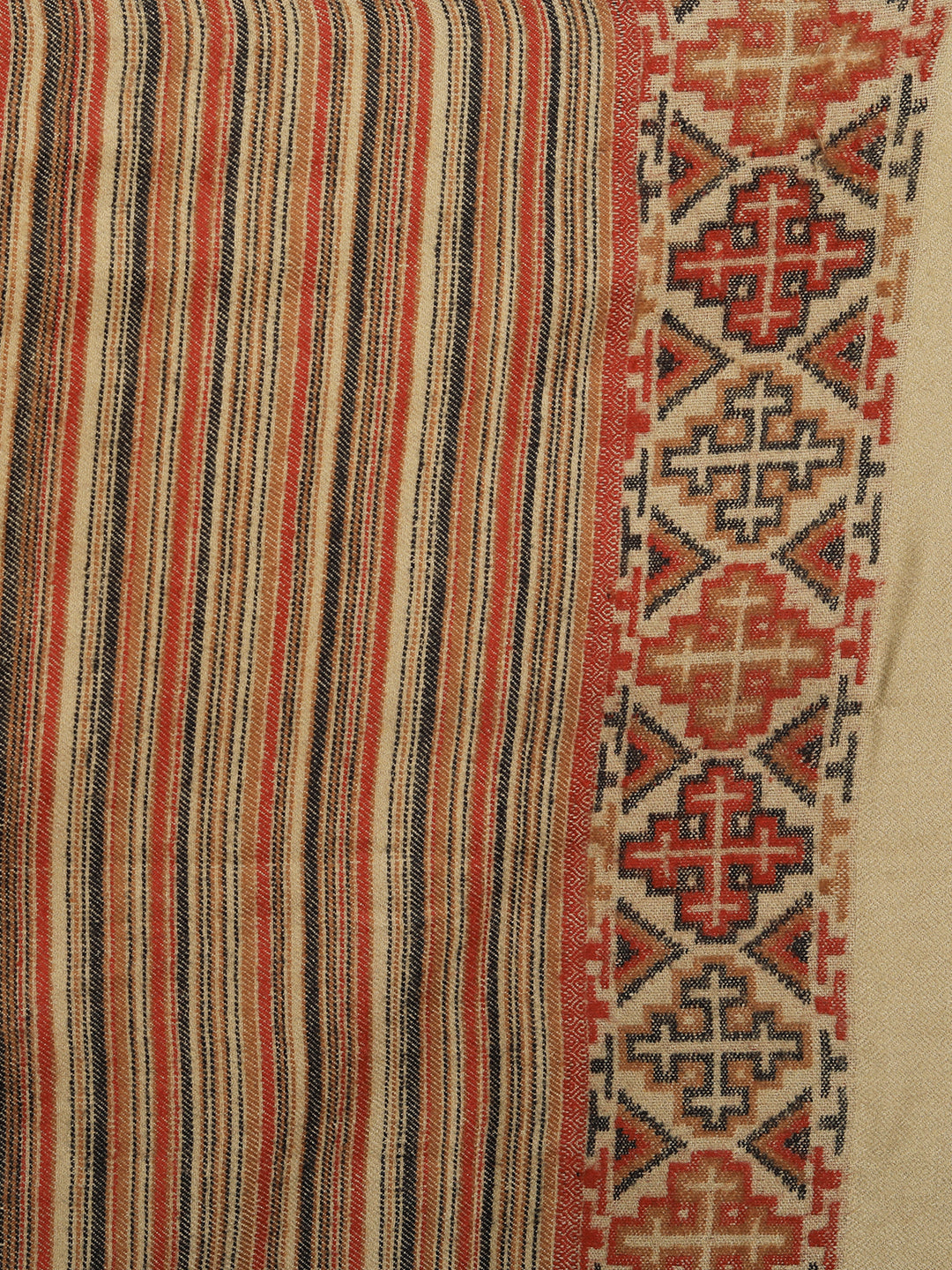 Kullu Stripes Himalayan Shawl for Women | Brown