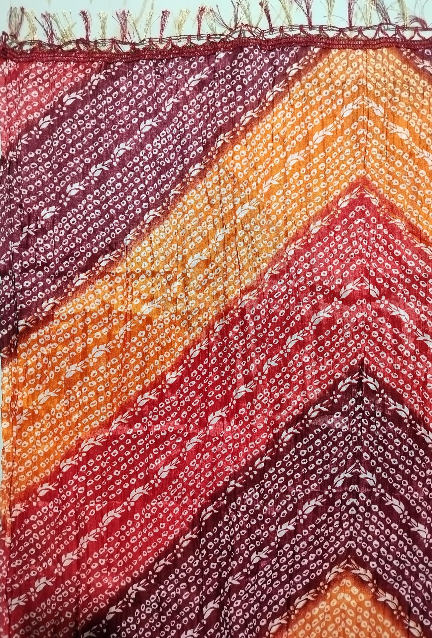 Chinnon Bandhani Dupatta for Men | Multicolor Orange - view 5