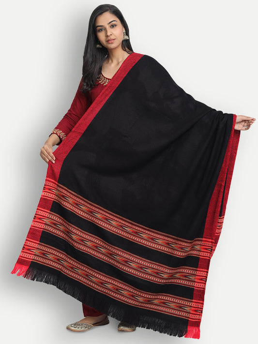 Kullu Stripes Himalayan Shawl | Black
