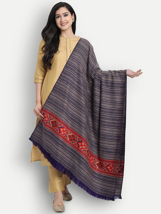 Kullu Stripes Himalayan Shawl | Blue