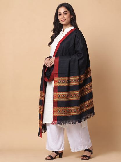 Kullu Patti Woolen Shawl for Women | Black