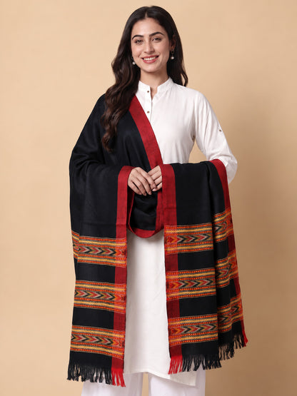 Kullu Patti Woolen Shawl for Women | Black