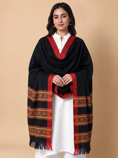 Kullu Patti Woolen Shawl for Women | Black