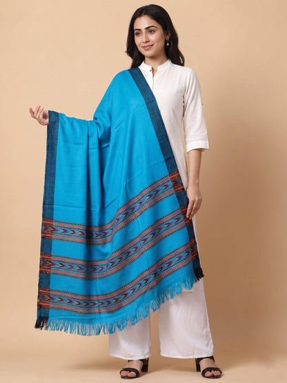 Kullu Patti Woolen Shawl for Women | Firozi