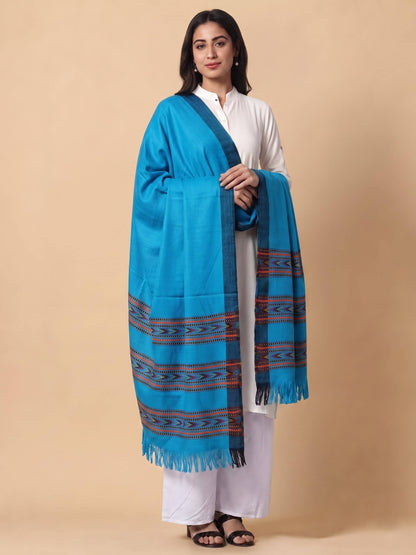 Kullu Patti Woolen Shawl for Women | Firozi