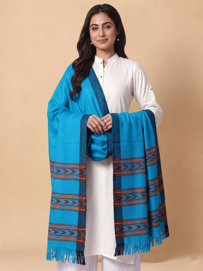 Kullu Patti Woolen Shawl for Women | Firozi