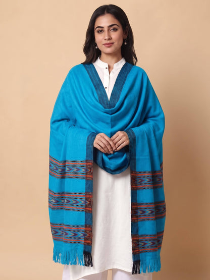 Kullu Patti Woolen Shawl for Women | Firozi