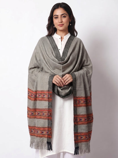 Kullu Patti Woolen Shawl for Women | Grey
