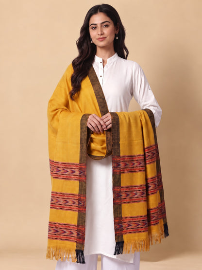 Kullu Patti Woolen Shawl for Women | Mustard