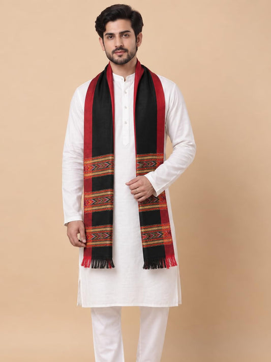 Kullu Patti Woolen Shawl for Men | Black