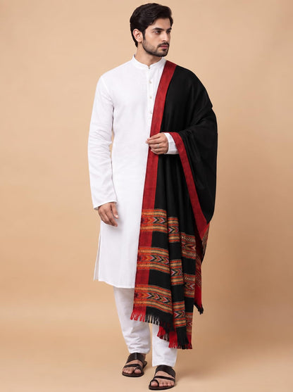 Kullu Patti Woolen Shawl for Men | Black