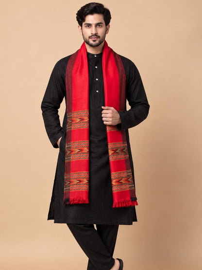 Kullu Patti Woolen Shawl for Men | Red