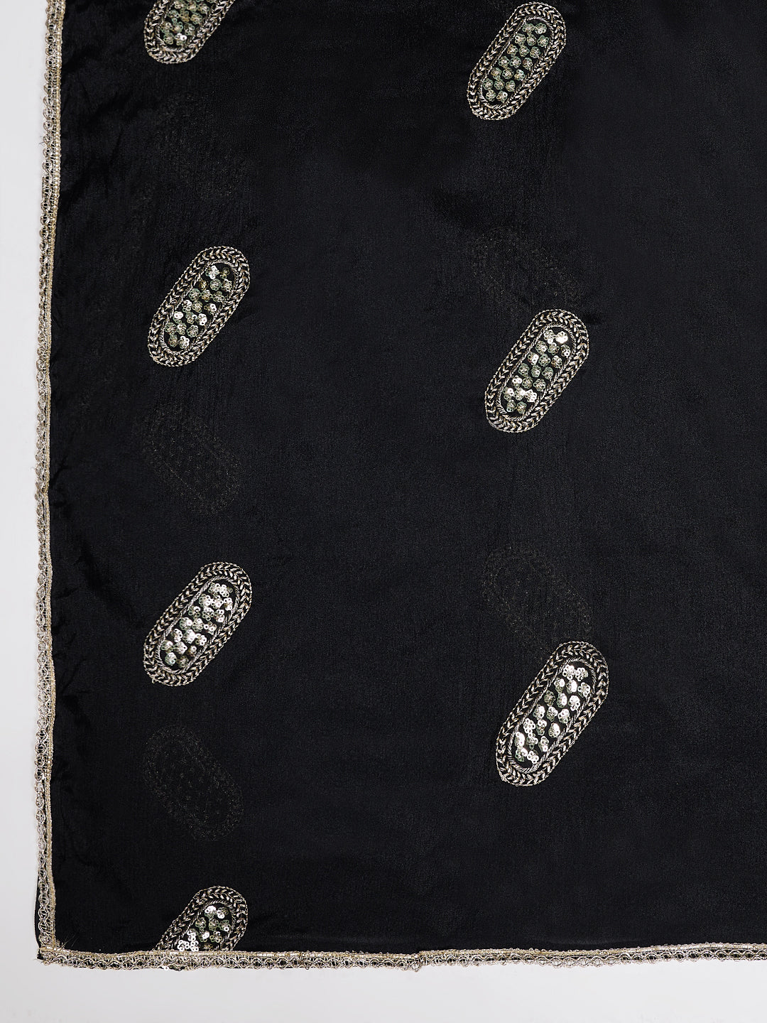 Ethnic Chinnon Dupatta for Women | Black
