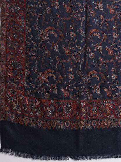Kani Weave Traditional Pattern Shawl for Men | Blue