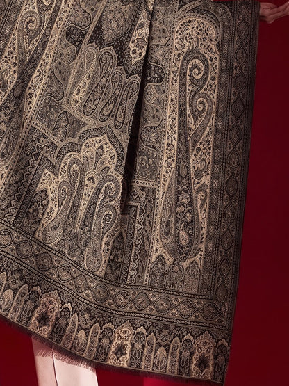 Kani Woven Soft Woolen Shawl for Women | Black