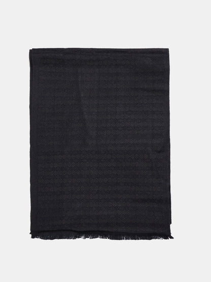 Soft Woollen Muffler for Women | Grey Black Scarf