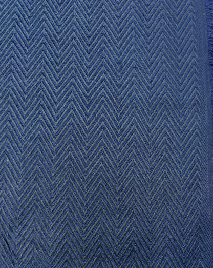 Soft Woollen Muffler for Men | Navy Blue Zigzag Scarf