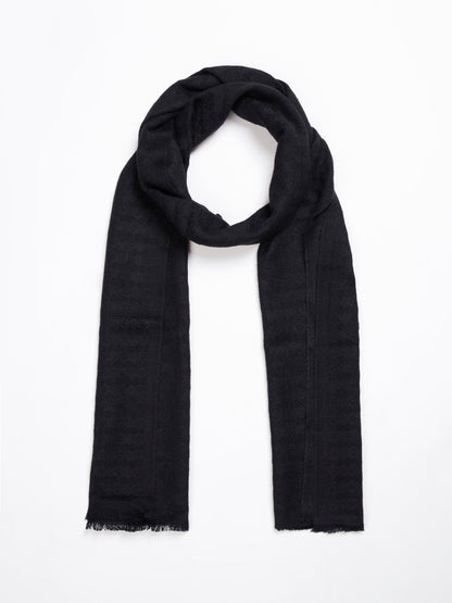 Soft Woollen Muffler for Women | Grey Black Scarf