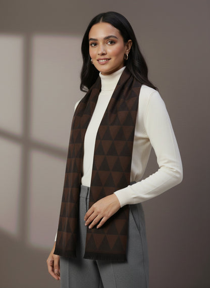 Soft Woollen Muffler for Women |Black Brown Scarf