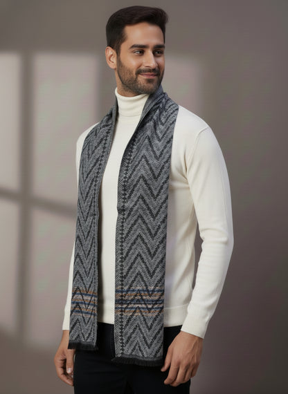 Soft Woollen Muffler for Men | Grey Neck Scarf