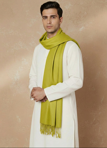 Men Lightweight Solid Color Warm Stole | Green - view 2