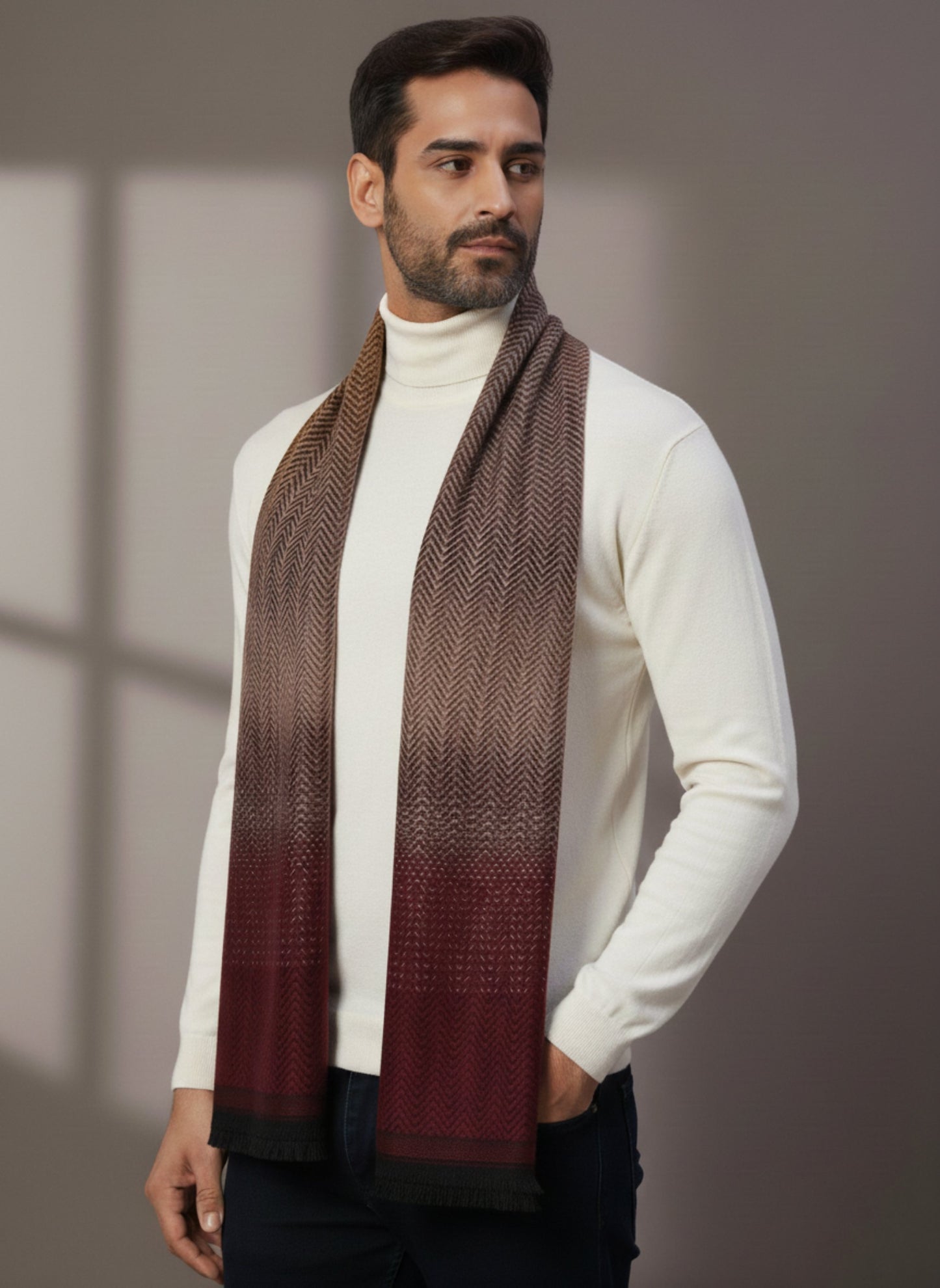 Soft Woollen Muffler for Men | Multicolour Gradient Scarf