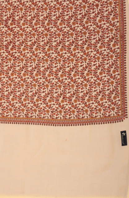 Kashmiri Sozni Jaal Embroidery Shawl for Men | Beige - view 5