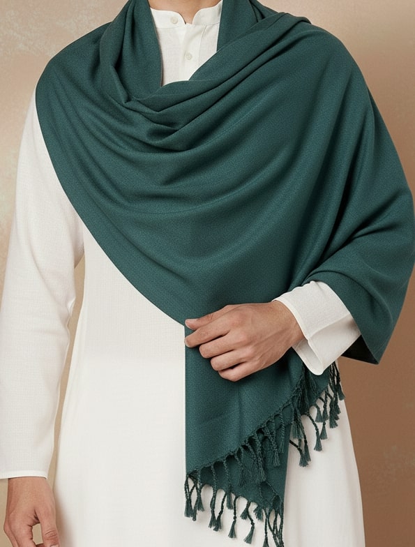 Men Lightweight Solid Color Warm Stole | Grey