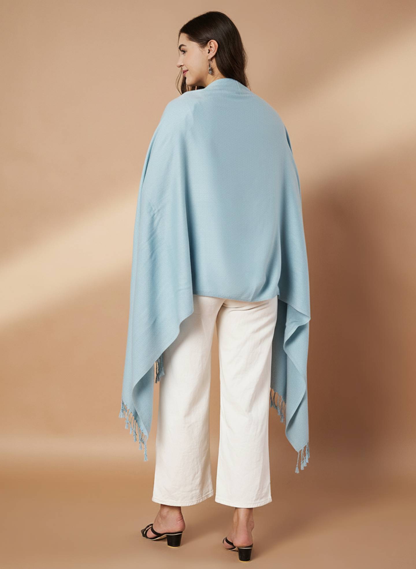 Women’s Solid Color Winter Stole | Blue
