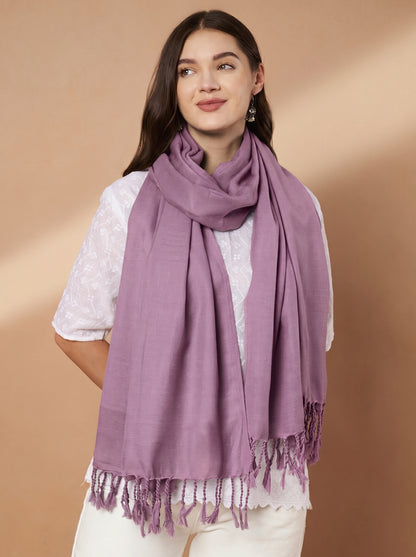 Plain Onion Woolen Stole for Women | Onion - view 3