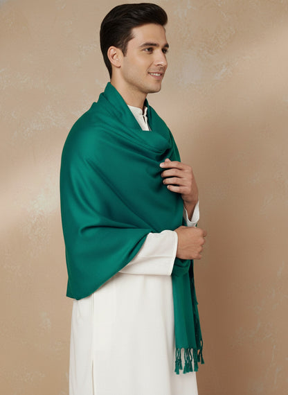 Men Lightweight Solid Color Warm Stole | Seagreen
