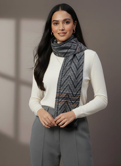 Soft Woollen Muffler for Women | Grey Neck Scarf