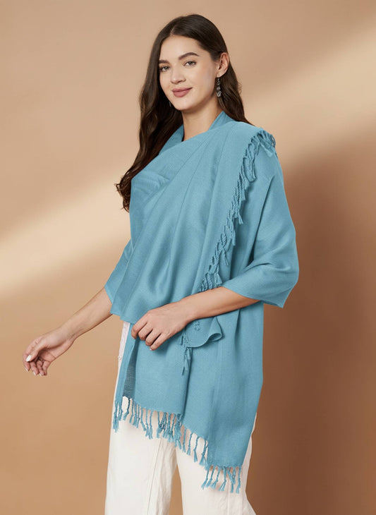 Women’s Solid Color Winter Stole | Blue