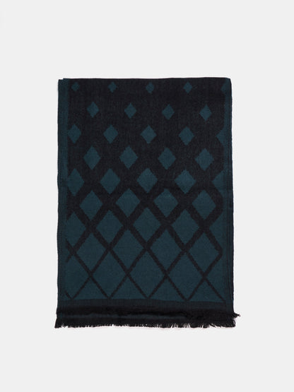 Soft Woollen Muffler for Women | Blue Black Scarf