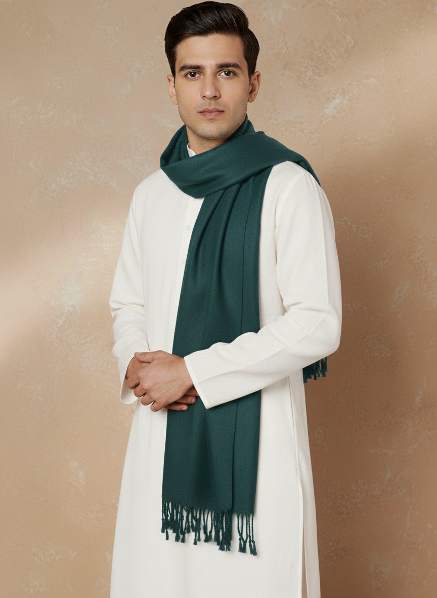 Men Lightweight Solid Color Warm Stole | Grey