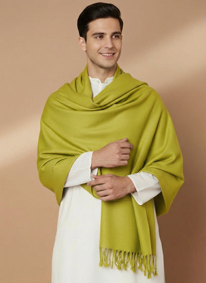 Men Lightweight Solid Color Warm Stole | Green