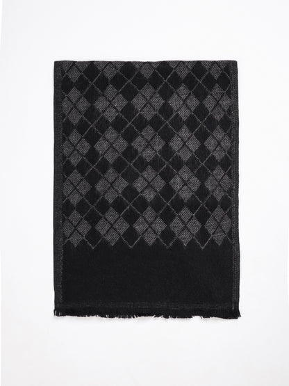 Soft Woollen Muffler for Women | Black Grey Scarf